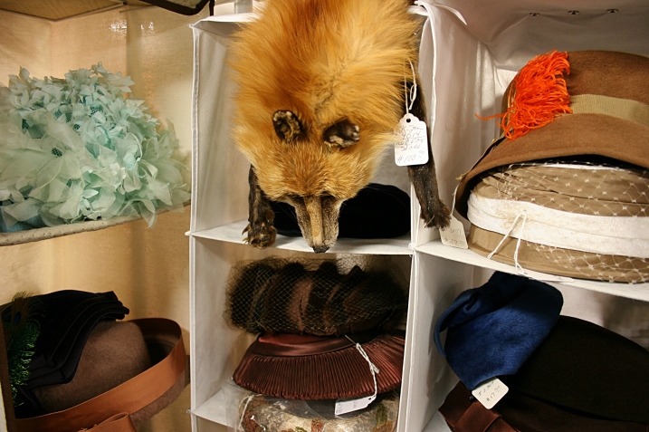 I was a little freaked when I encountered this fur among the vintage hats.