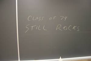 This says it all: "Class of 74 still rocks." We do!