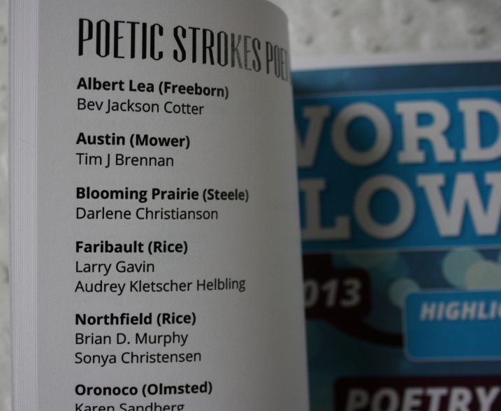 Eighteen poems were selected for publication from 110 submissions to Poetic Strokes. In the Word Flow section of the anthology, 14 poems were published from 99 submissions.