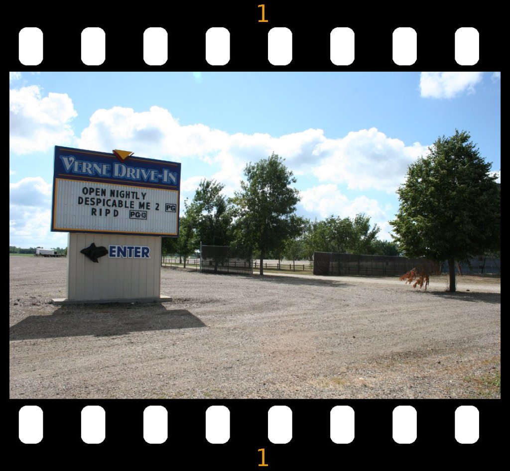 Verne Drive-in entry sign