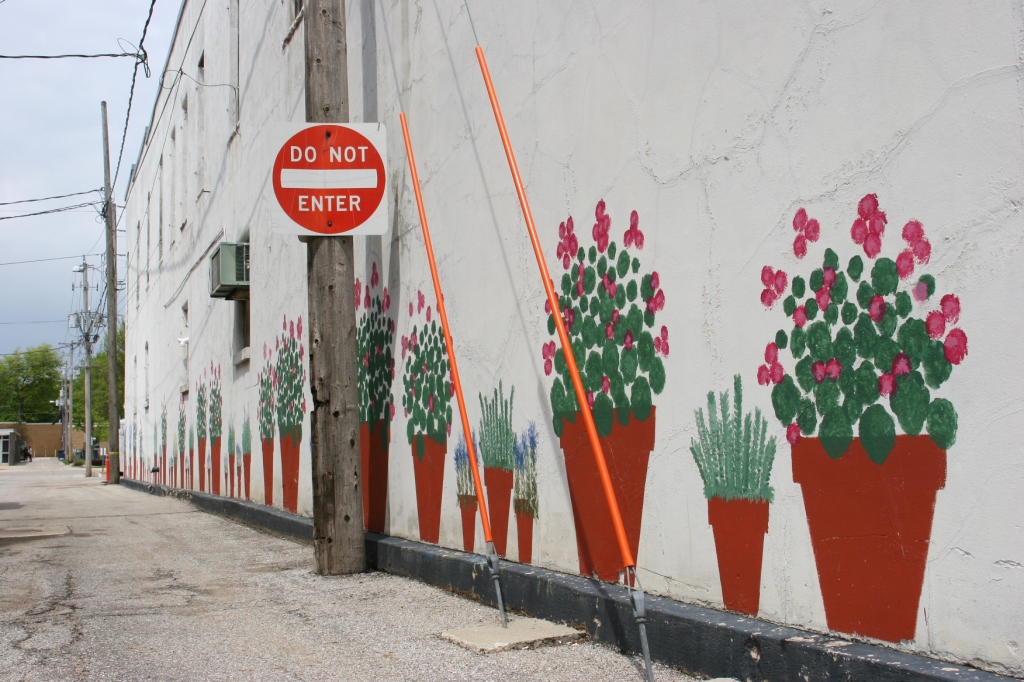 I loved the sweet surprise of these floral paintings brightening an alley in downtown Clear Lake.