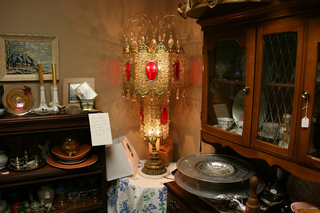 The lamp Audre claims would suit a bordello. She's selling it on consignment for a friend.