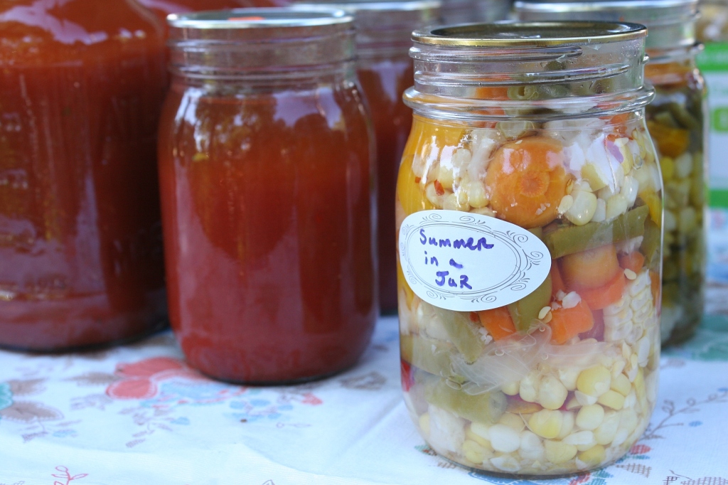 This jar of veggies carries the perfect name, "Summer in a Jar."