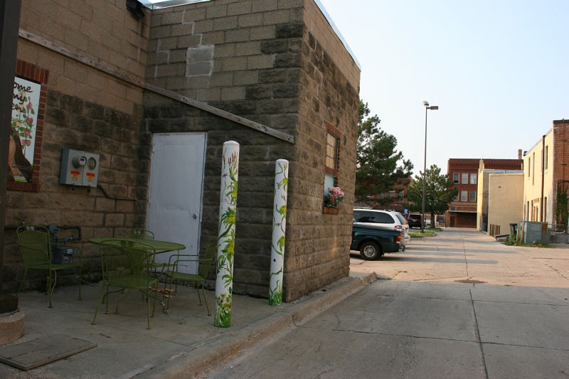The garden is in an alley space in the heart of historic downtown Faribault.