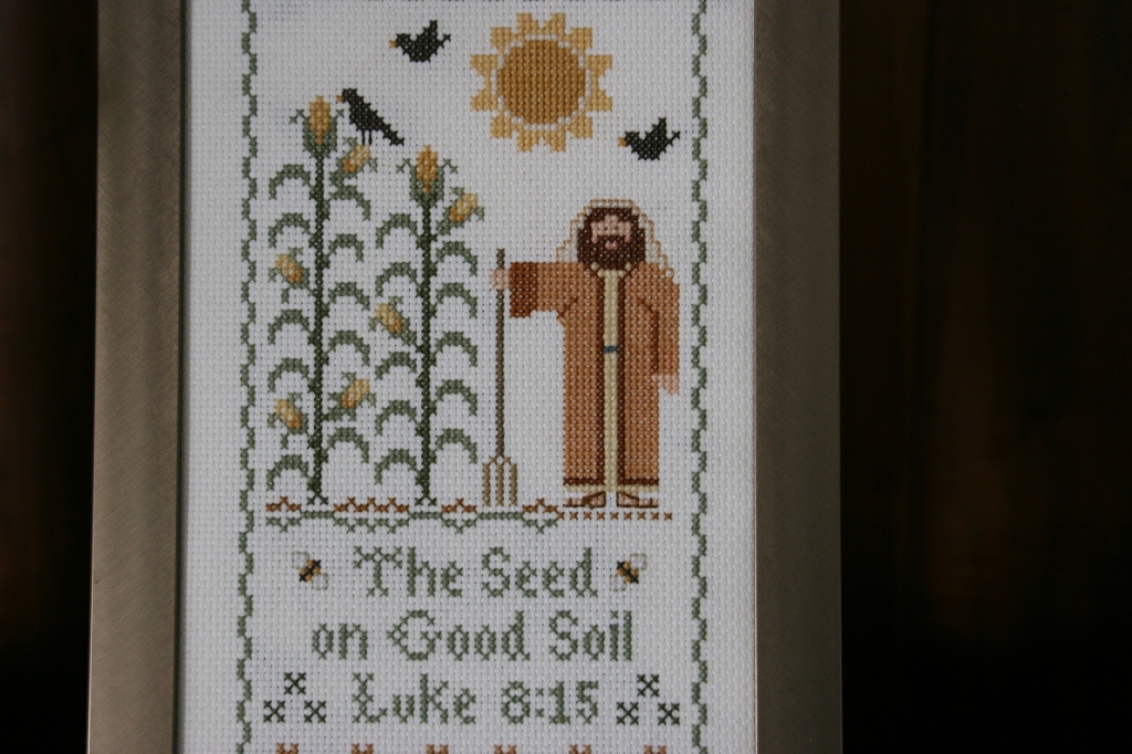 I photographed this counted cross-stitch art in the church basement. It seems especially fitting for this rural region of Minnesota.