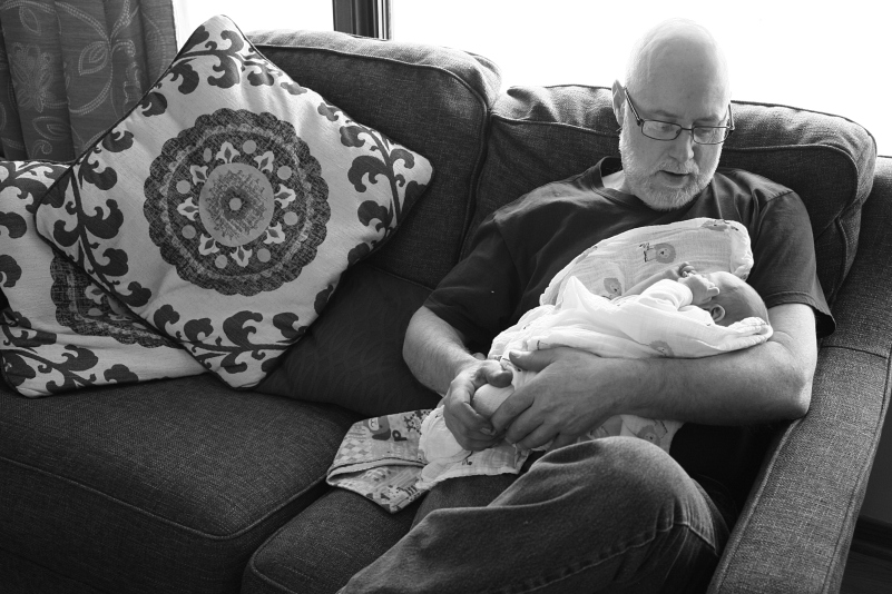 Grandfather and granddaughter.