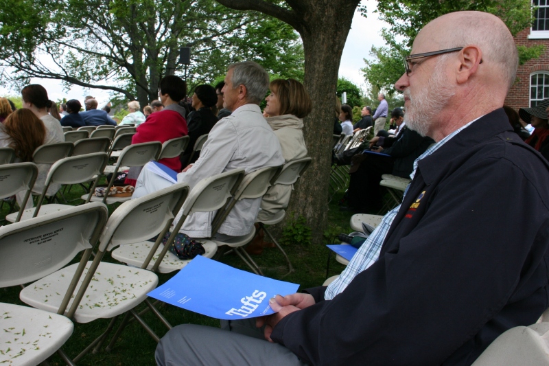 My husband, Randy, waits for the first of two commencement ceremonies to begin.